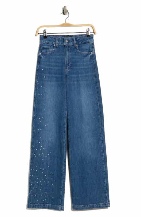 Sasha Embellished High Waist Wide Leg Jeans