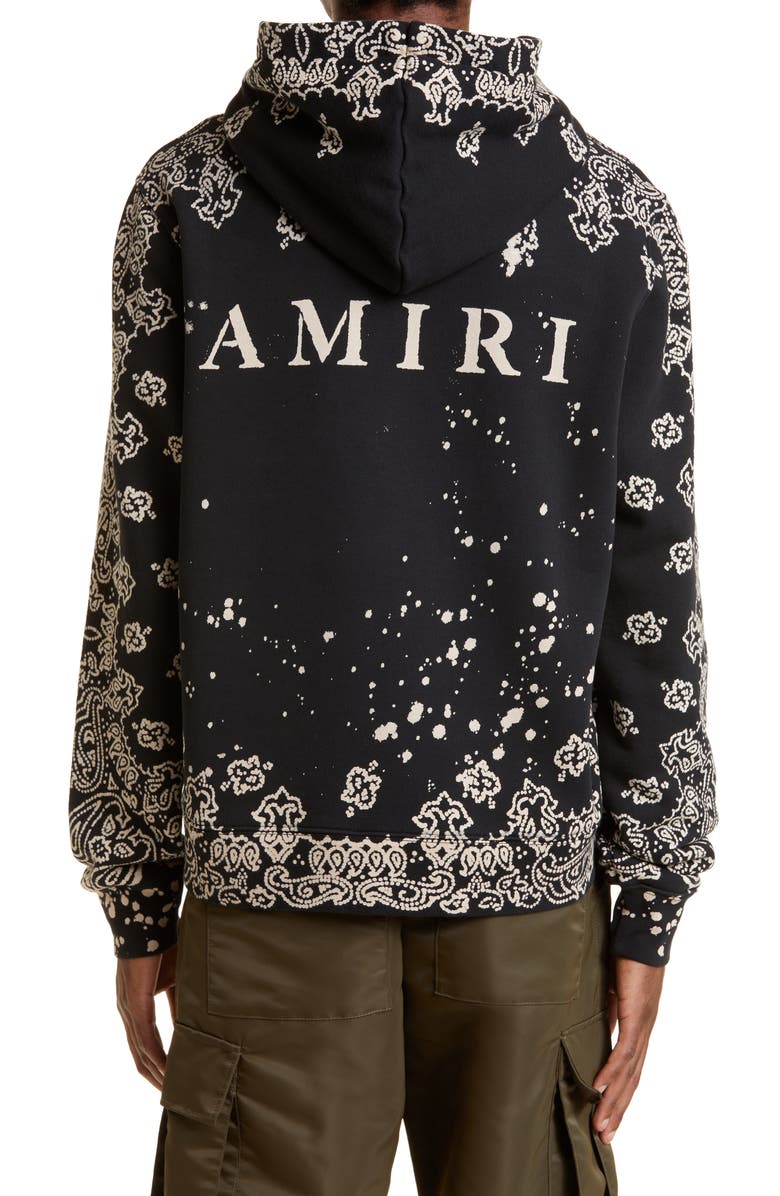 AMIRI Men's Oversize Bandana Print Bleach Splatter Hoodie, Alternate, color,