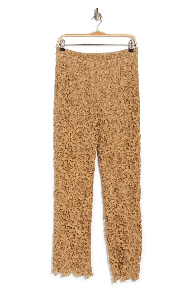 Floral Crochet Lace Pants, Alternate, color, BEIGE