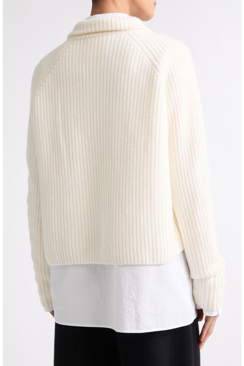 Sadie Cashmere Shaker Stitch Zip Cardigan, Alternate, color, CREAM