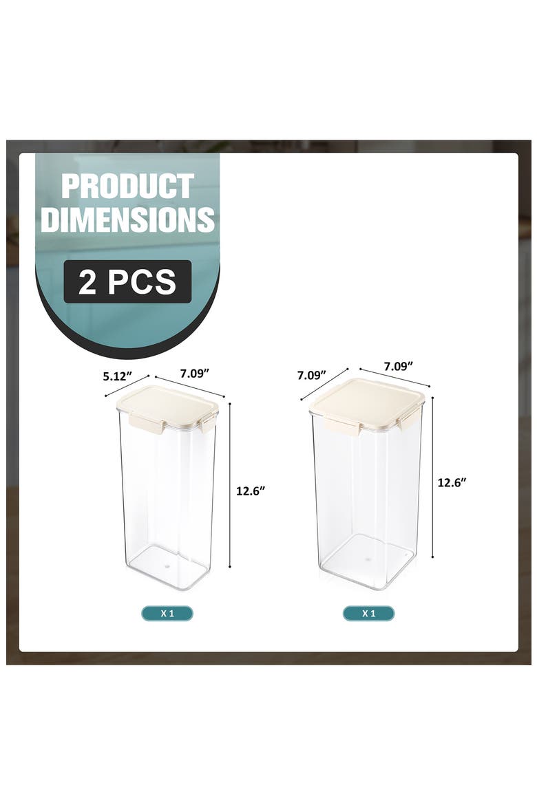 2-Pack Airtight Food Storage Containers, Alternate, color, NO COLOR