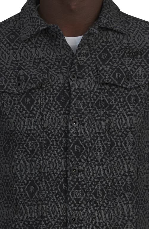 Shop Prps Keystone Geo Pattern Cotton Trucker Jacket In Black