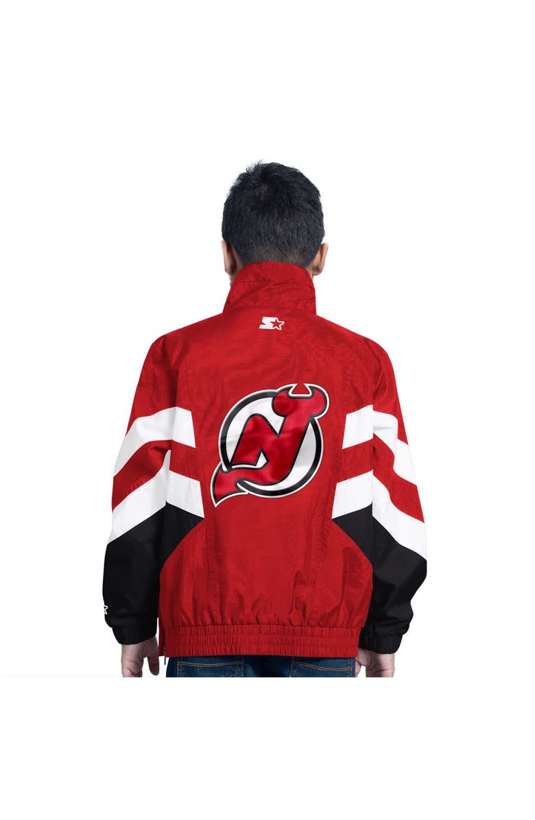STARTER Youth Starter Red New Jersey Devils Prospect Half-Zip Pullover Top, Alternate, color, Red