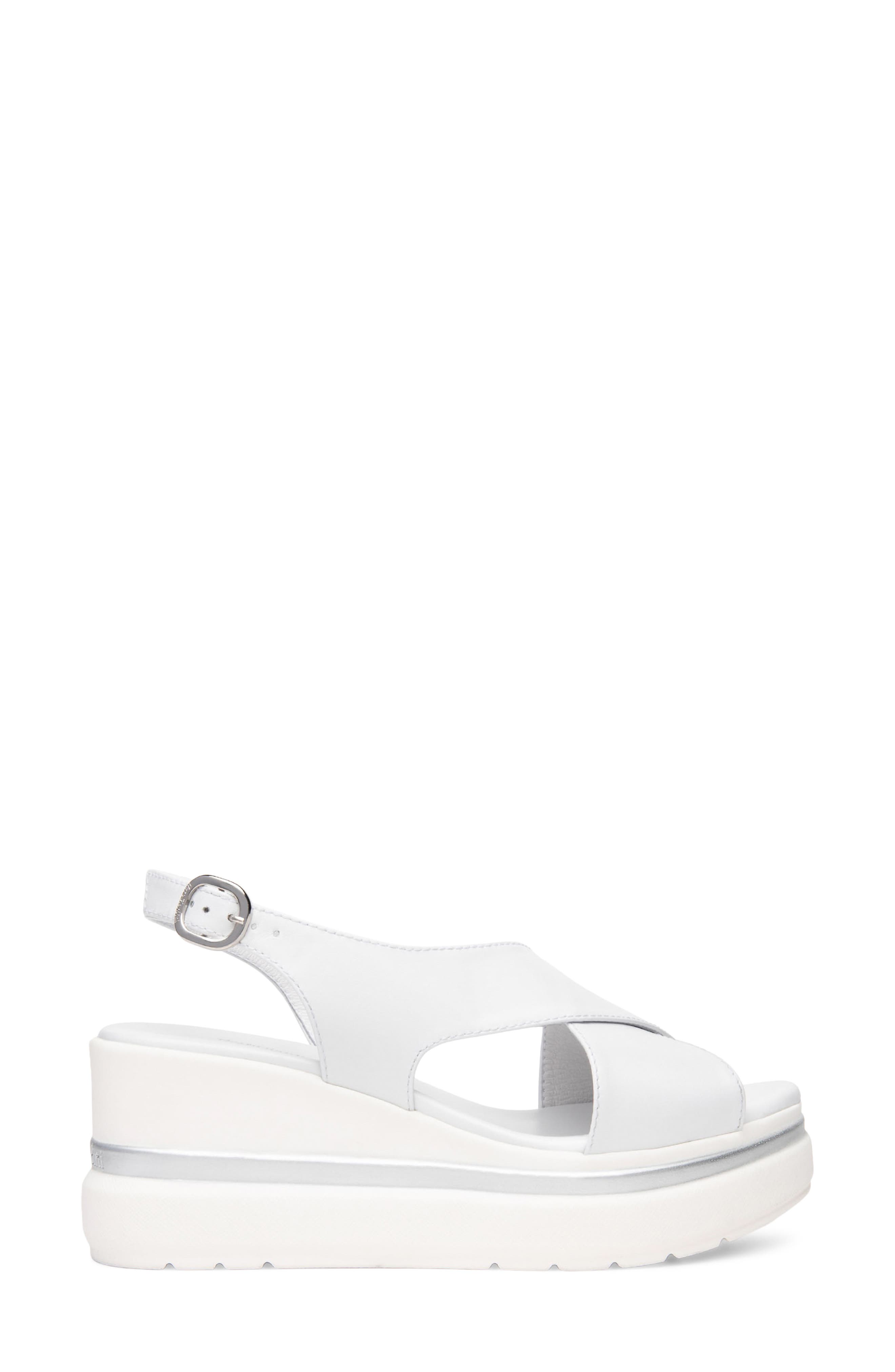 NeroGiardini Slingback Platform Sandal, Alternate, color, White