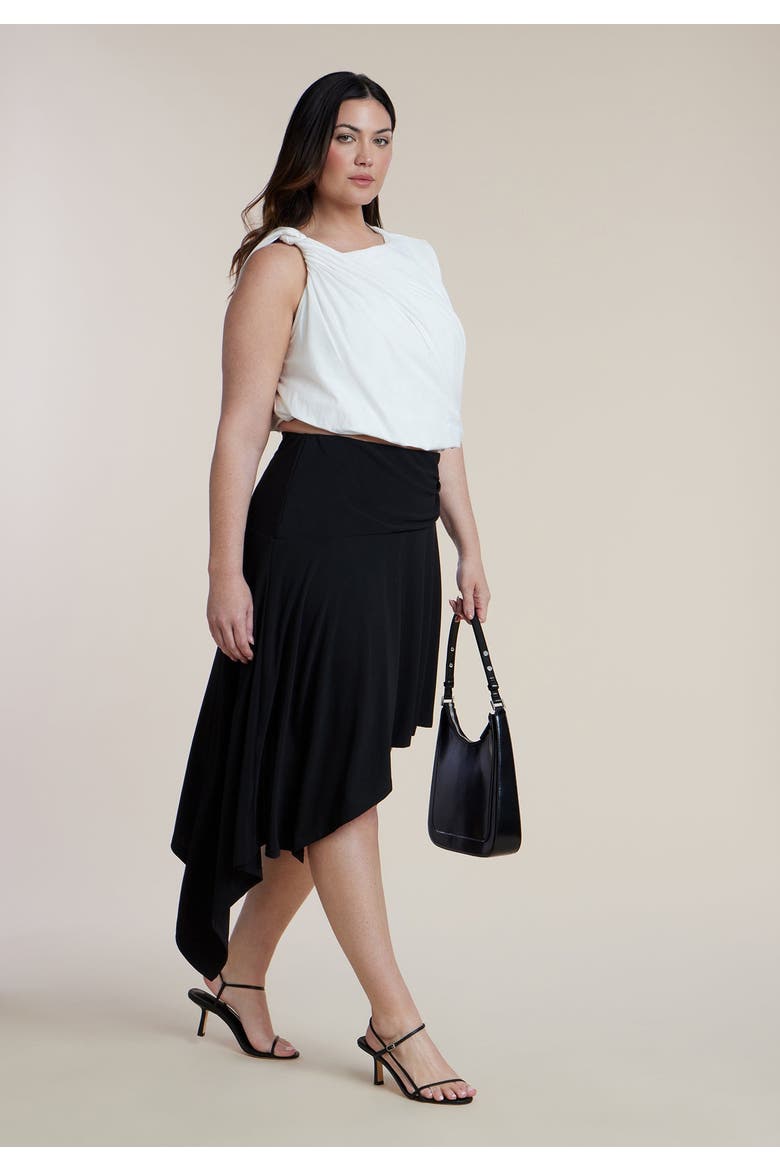 Asym Hem Jersey Skirt, Alternate, color, BLACK ONYX