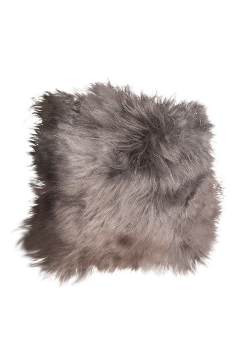 NATURAL Icelandic Genuine Sheepskin Chair Pad - 15"x15" - Grey Brisa, Main, color, 