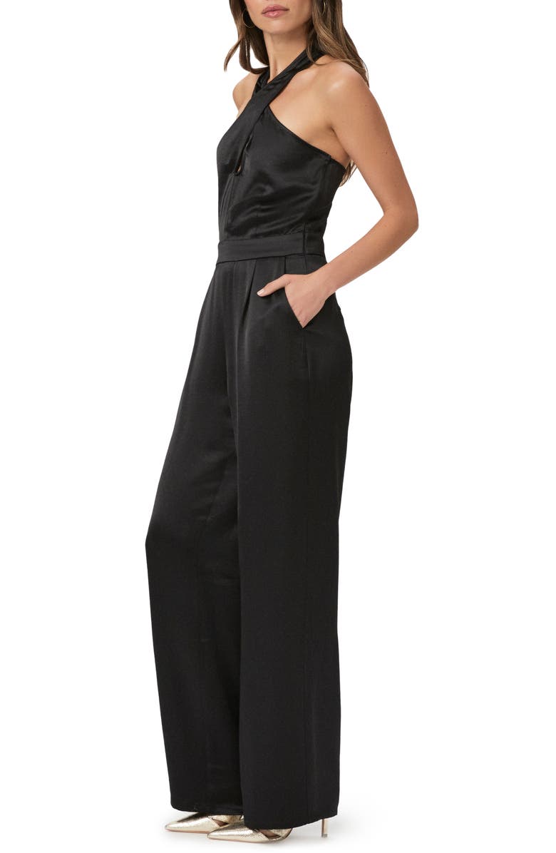 PAIGE Alimara Halter Wide Leg Jumpsuit, Alternate, color, Black