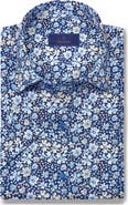 David Donahue Floral Print Short Sleeve Shirt