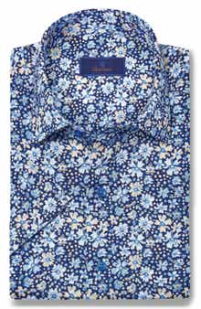 David Donahue Casual Floral Print Button-Up Shirt