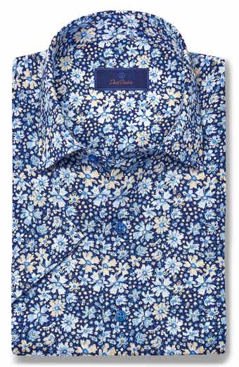 David Donahue Casual Floral Print Button-Up Shirt