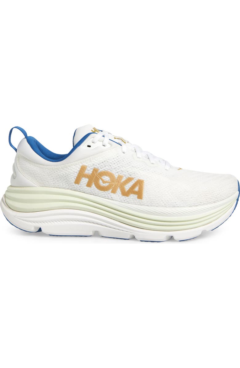 HOKA Gaviota 5 Running Shoe, Alternate, color, Frost / Gold