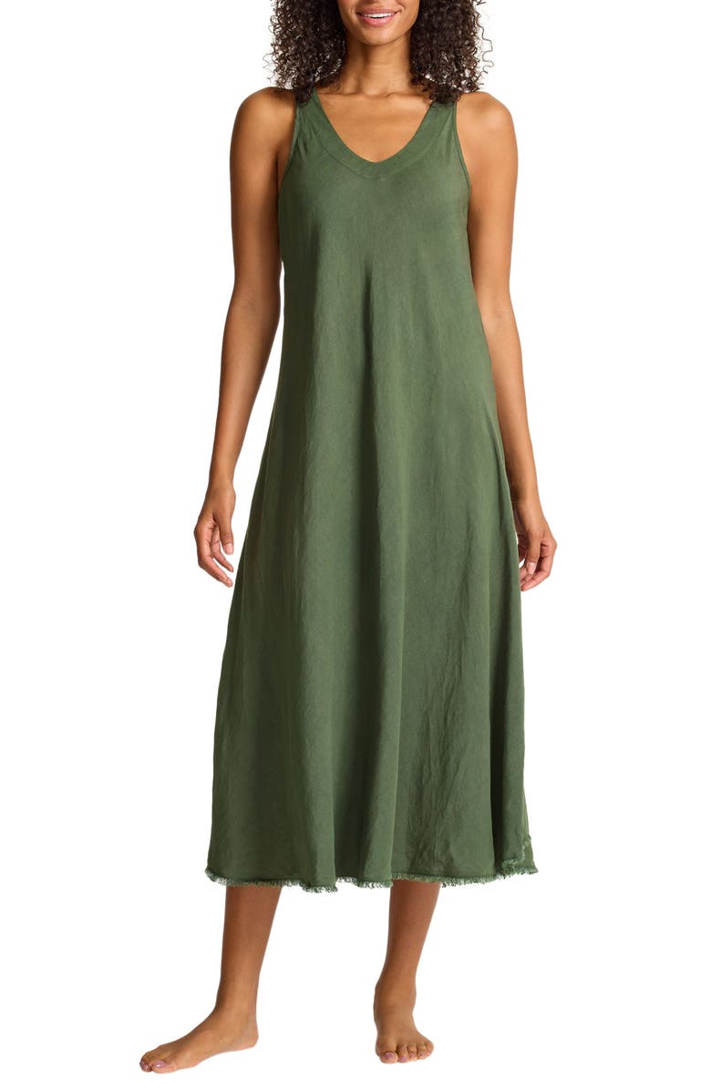 Tommy Bahama St. Lucia Cover-Up Midi Dress, Main, color, Dark Tea Leaf