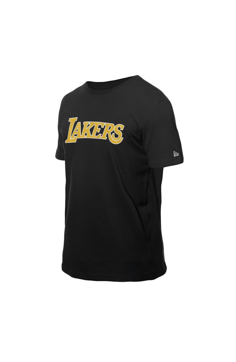 New Era Men's New Era  Black Los Angeles Lakers Premium Wordmark T-Shirt, Alternate, color, Black