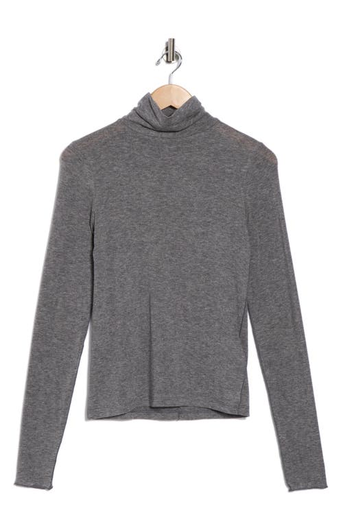 Madewell Long Sleeve Turtleneck Top In Gray