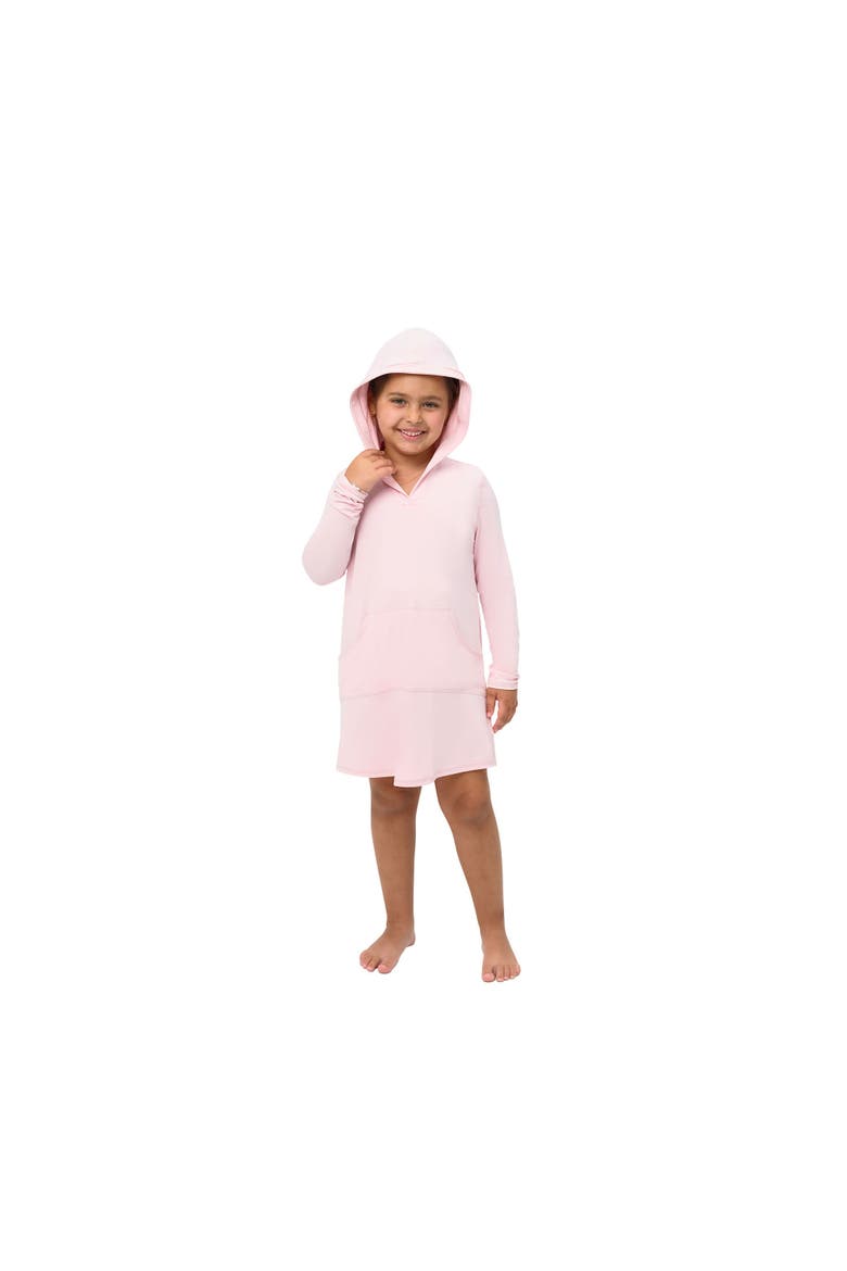 Kid's Long Sleeve Sun and UV Protection Hoodie Dress, Main, color, Tickle Me Pink