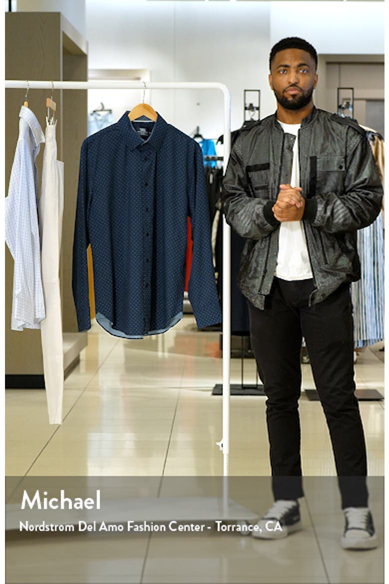 Regular Fit Dot Print Performance Stretch Dress Shirt video