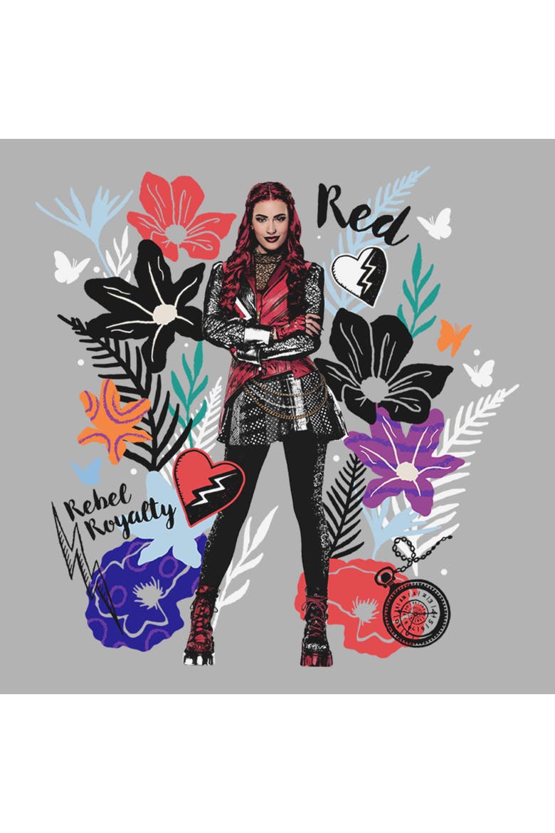 Boy's Descendants Wicked Wonderland Rebel Royalty Portrait  Graphic T-Shirt, Alternate, color, Sport Grey