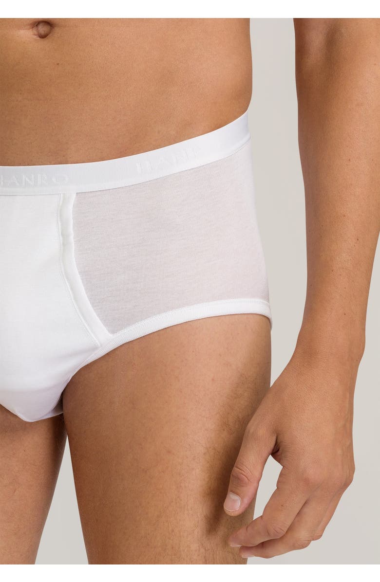 Hanro Cotton Pure Cotton Full Brief With Fly, Alternate, color, White