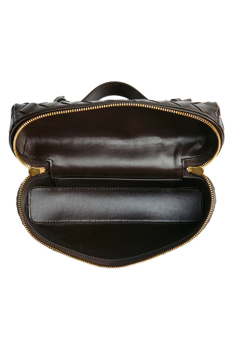 Intrecciato Leather Convertible Vanity Case, Alternate, color, 2132 FONDANT-GOLD