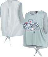 THE WILD COLLECTIVE Women's The Wild Collective Light Blue Texas Rangers Open Back Twist-Tie Tank Top