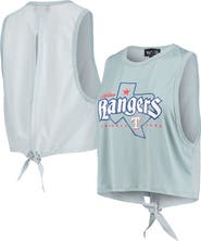 THE WILD COLLECTIVE Women's The Wild Collective Light Blue Texas Rangers Open Back Twist-Tie Tank Top
