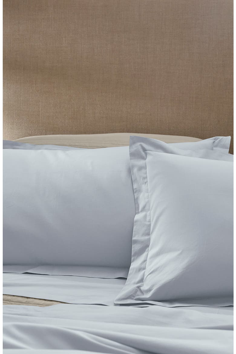 Percale Hemmed Duvet Cover & Shams Set, Alternate, color, HYDRANGEA