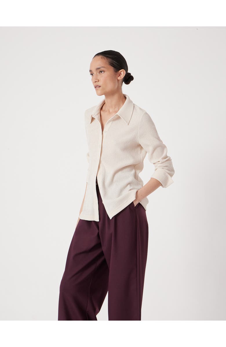 Hush Textured Slim Shirt, Alternate, color, Almond