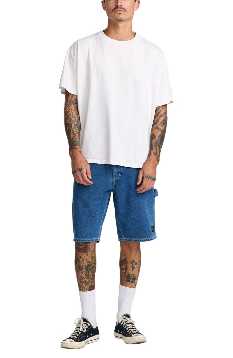 RVCA Dayshift Denim Carpenter Shorts, Alternate, color, Blue Collar