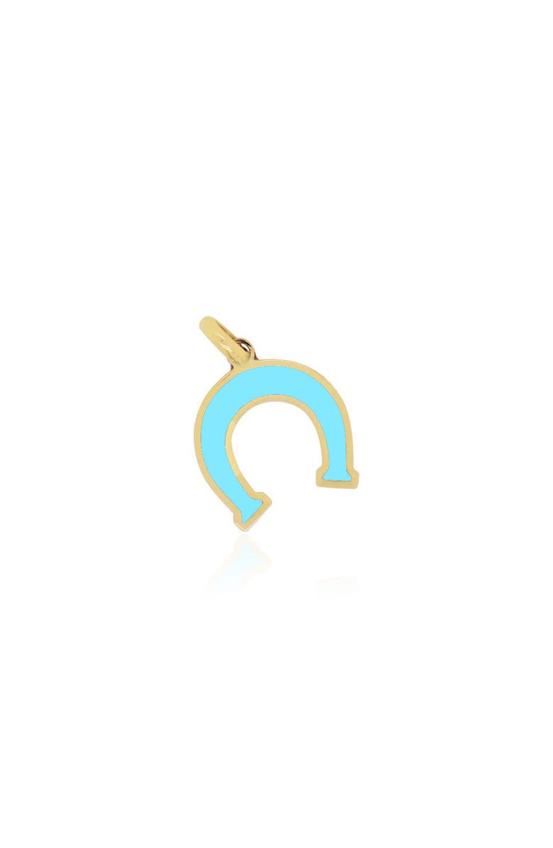 The Lovery Fine Jewelry Turquoise Horseshoe Charm, Main, color, Turquoise