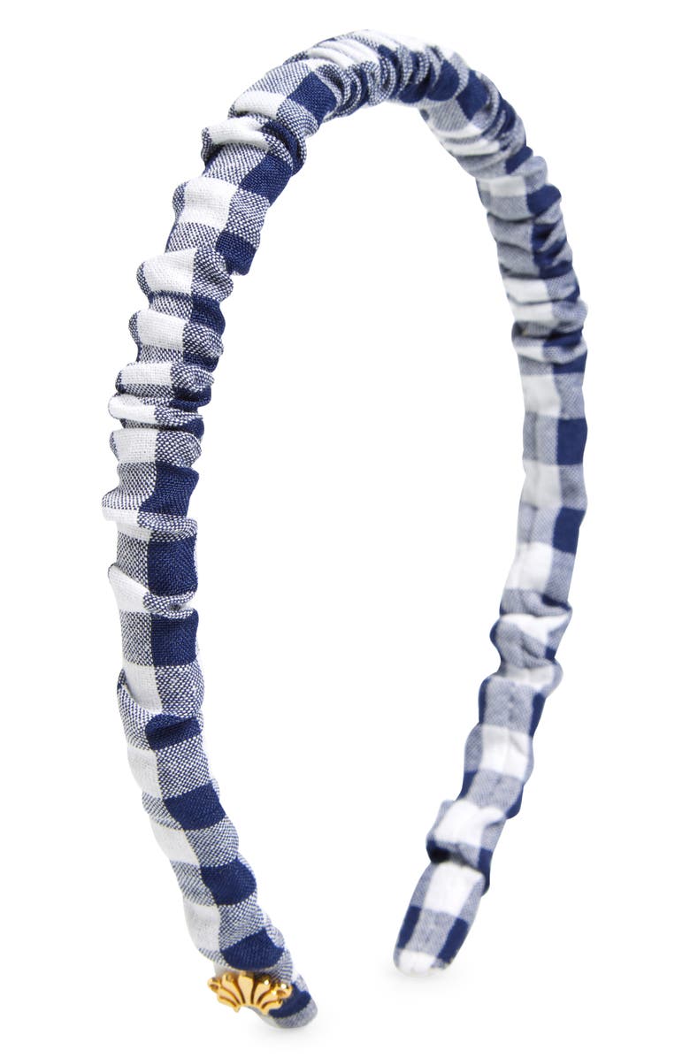 Lele Sadoughi Jessie Cotton Gingham Headband, Main, color, 