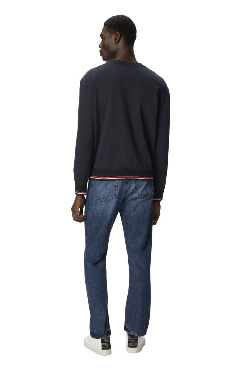 Missoni Crew Neck Sweatshirt With Knit Embroidery And Logo, Alternate, color, Blue