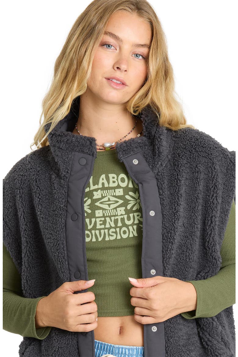 Waver High Pile Fleece Vest, Alternate, color, BLACK SANDS