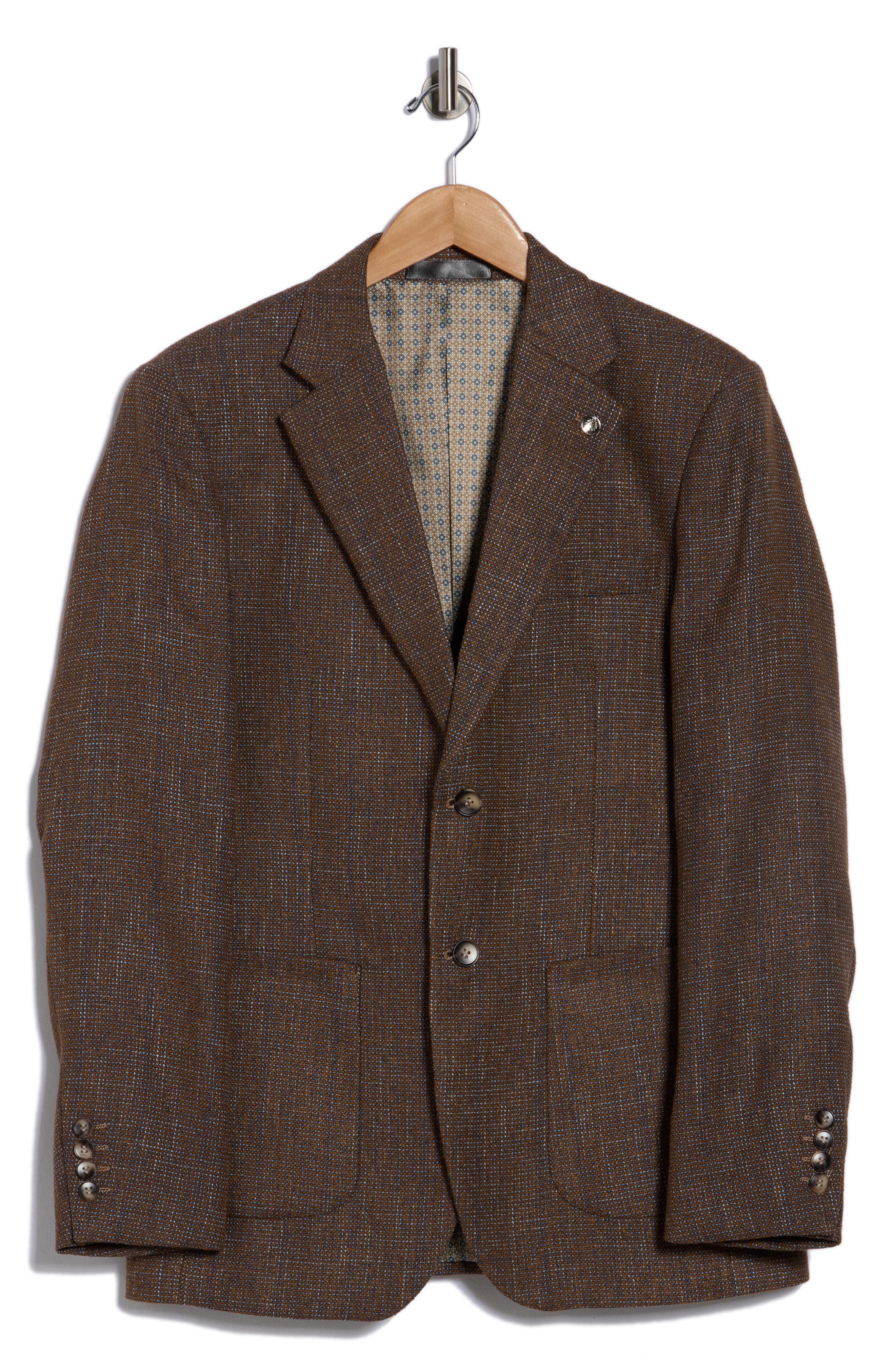T.R. PREMIUM Slim Fit Crosshatch Stretch Sport Coat