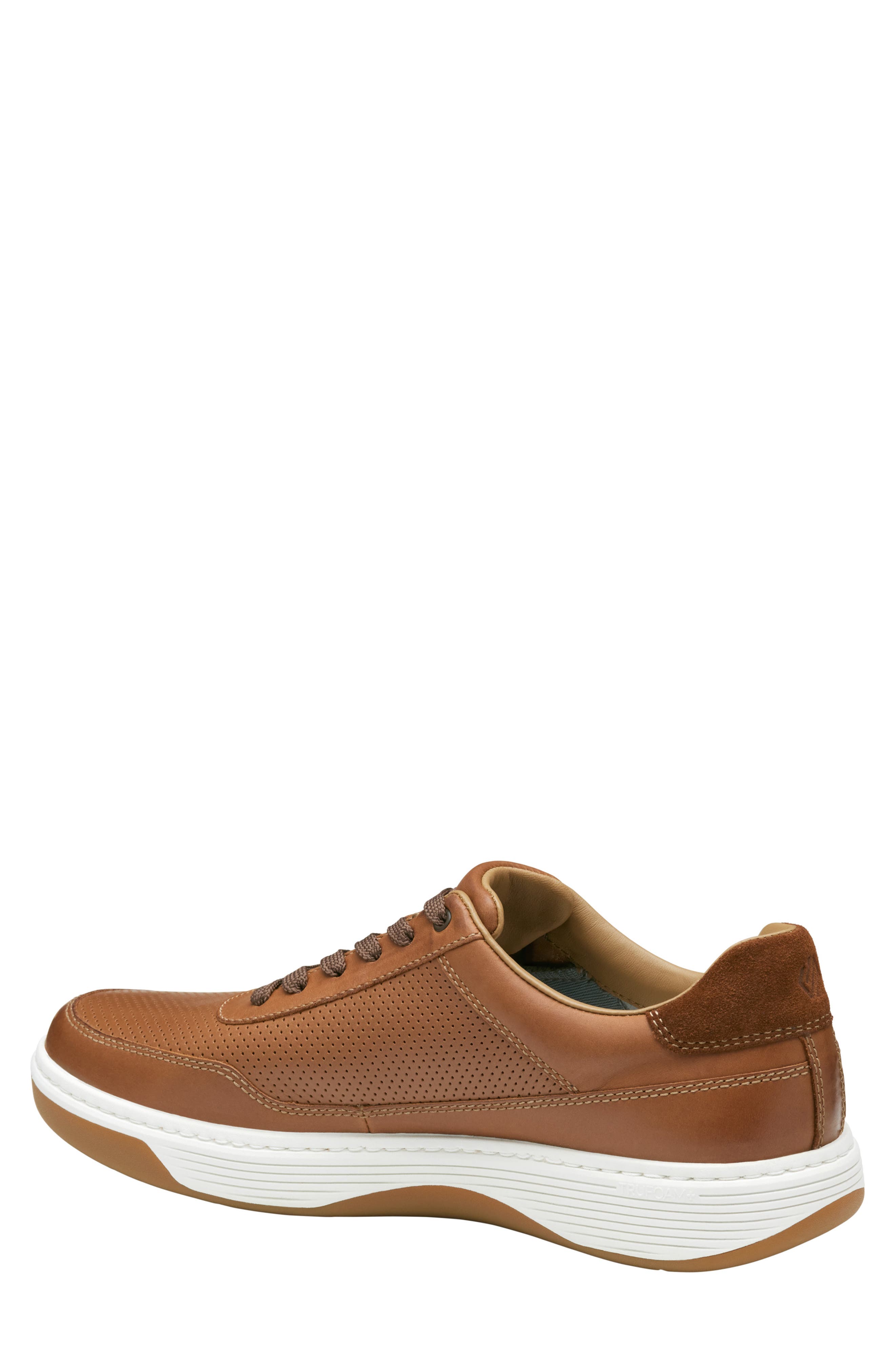 Dawson Perforated Leather Sneaker, Alternate, color, TAN FULL GRAIN