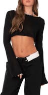 EDIKTED Sheer Raw Hem Crop Top