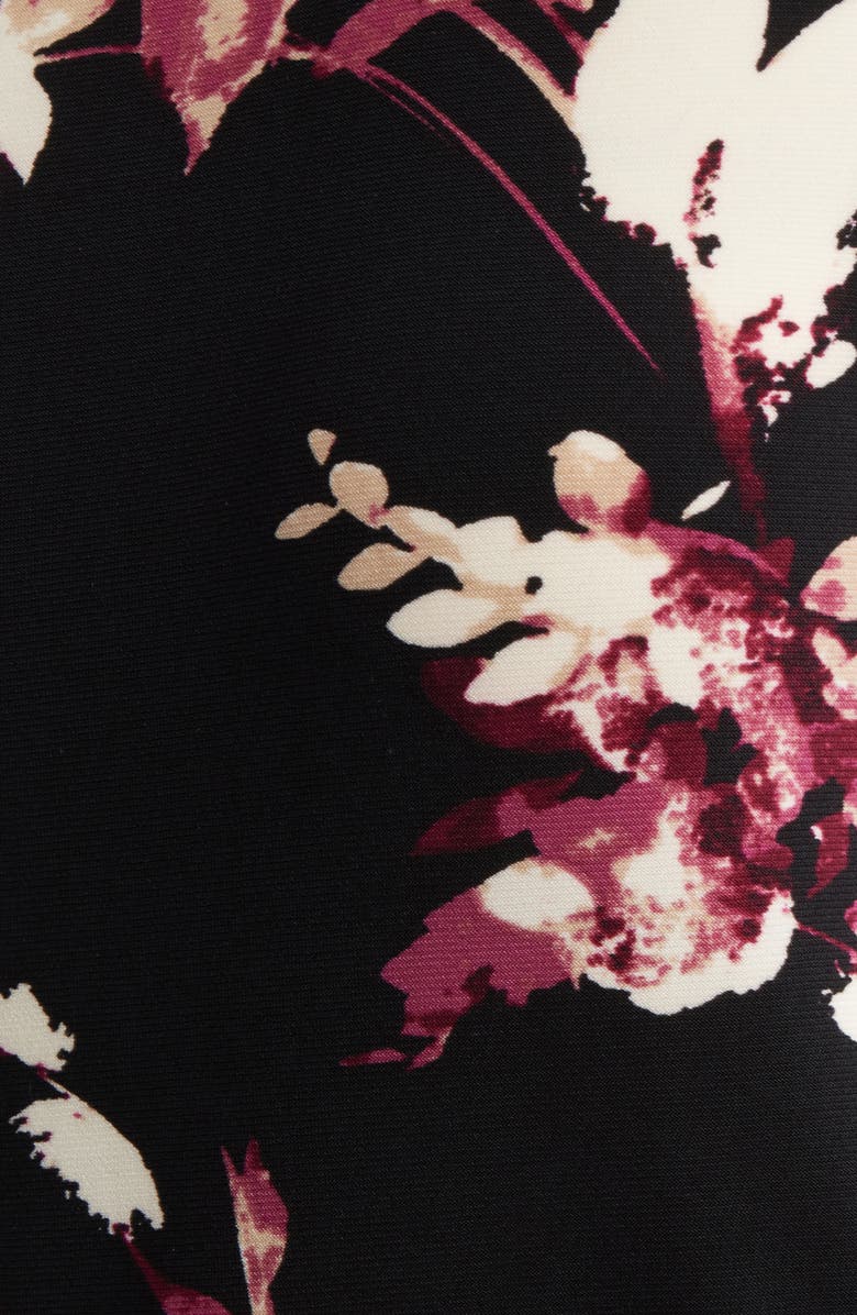 AK ANNE KLEIN Floral Tulip Sleeve Top, Alternate, color, Anne Black/ Chianti Mul