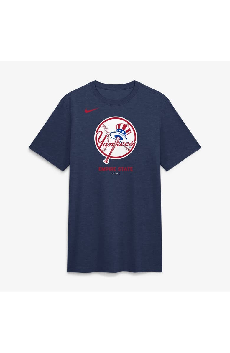 Nike Men's Nike  Navy New York Yankees Tri-Blend Logo T-Shirt, Alternate, color, Navy