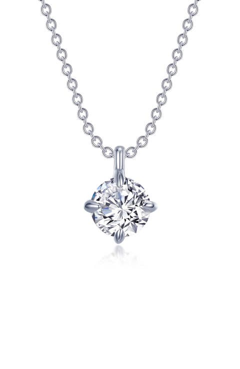 Simulated Diamond Solitaire Necklace