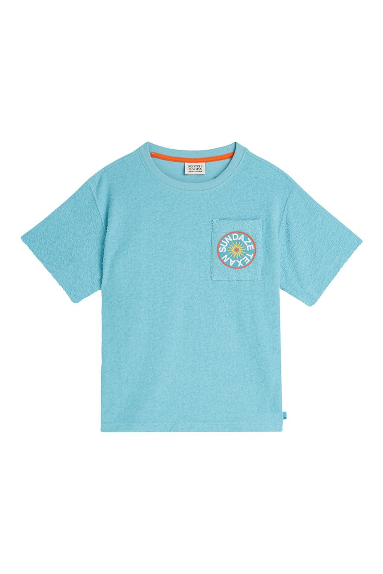 Kids' Jacquard Organic Cotton Graphic T-Shirt, Main, color, MILKY BLUE