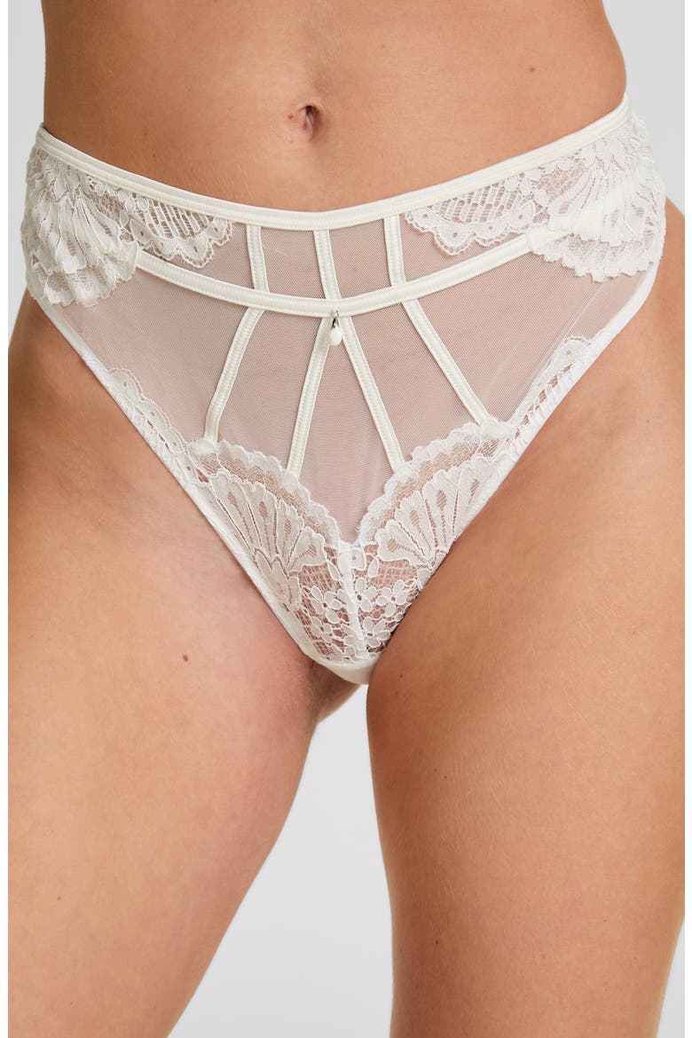 Whitney High Waist Thong with Suspenders, Alternate, color, SNOW WHITE