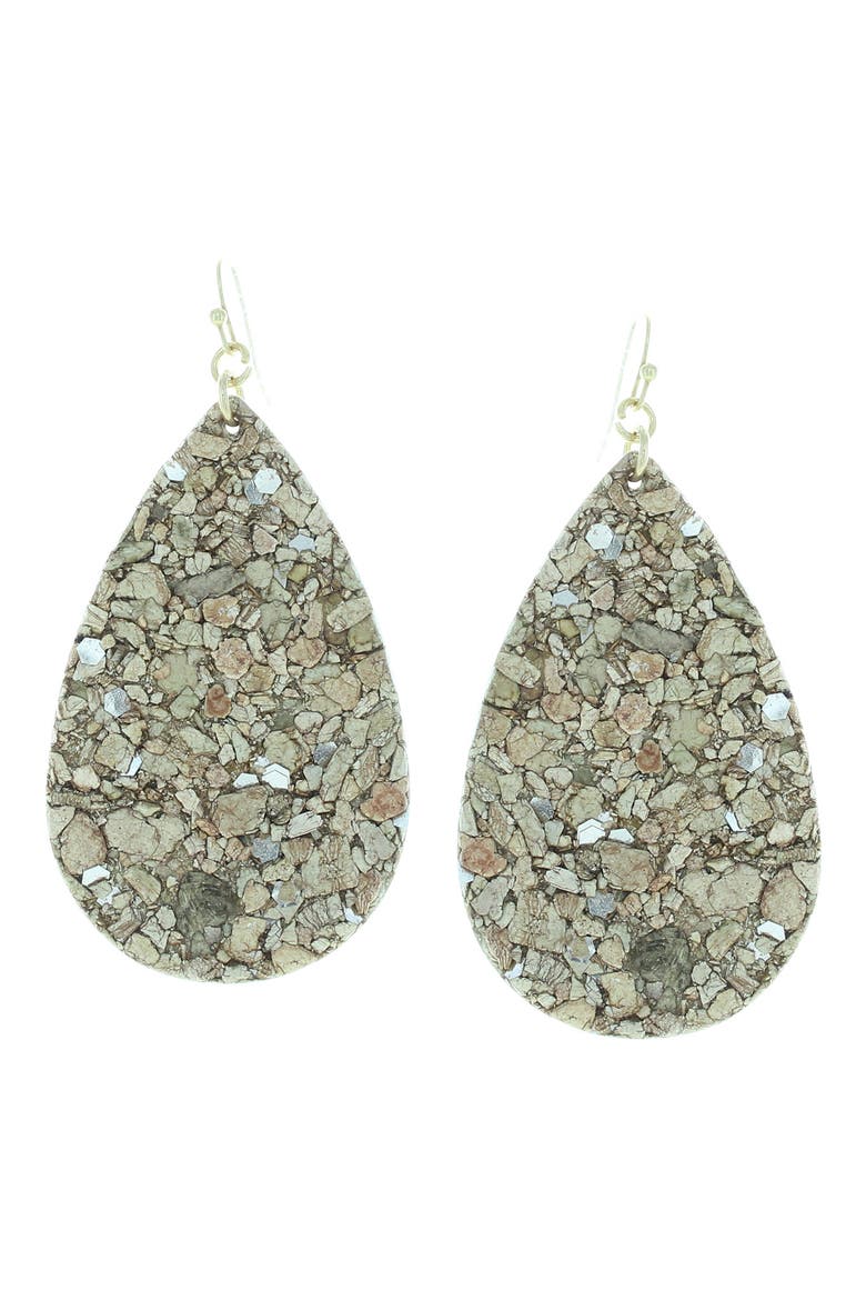 Gold-Plated Riah Cork Earrings, Main, color, WORN GOLD