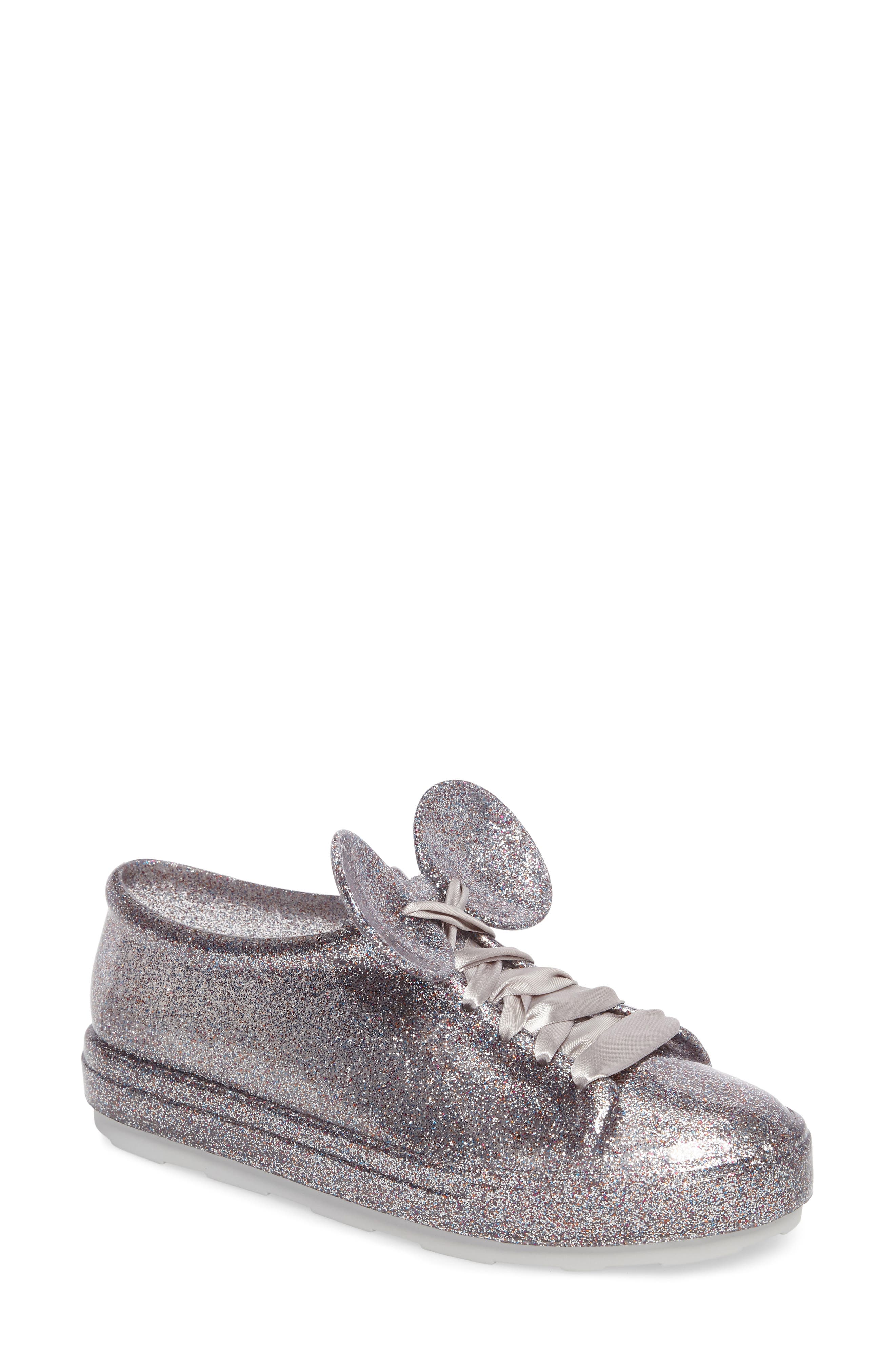 Be Disney Mouse Ear Sneaker, Main, color, SILVER CLOUD GLITTER