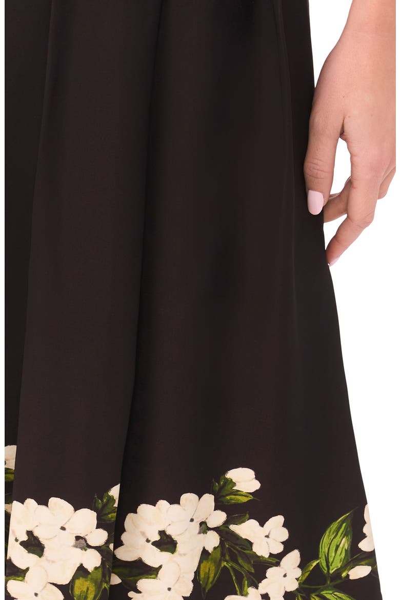 Kieran Placed Print Pleated Skirt, Alternate, color, RICH BLACK