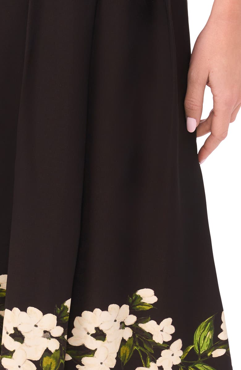 Ted Baker Kieran Placed Print Pleated Skirt, Alternate, color, Rich Black