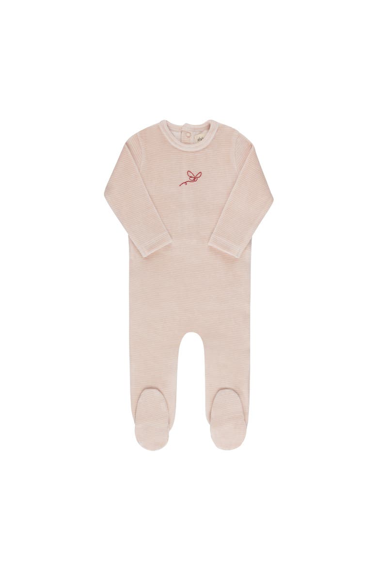 Velour Stripe Collection - Footie, Main, color, Light Pink
