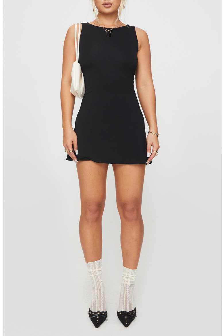 Karreey Jersey Minidress, Main, color, BLACK