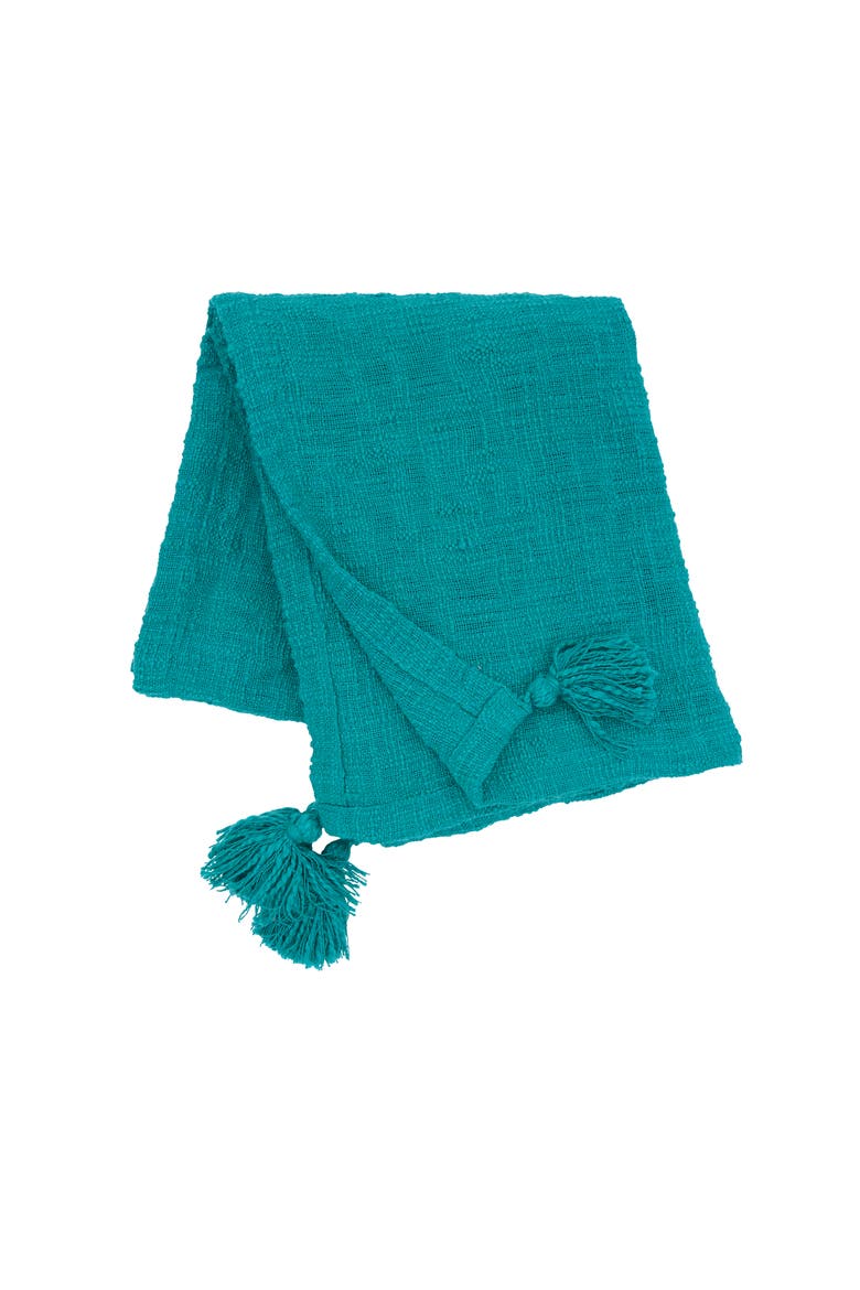 50" x 60" Devin Woven Tassled Throw, Alternate, color, Blue