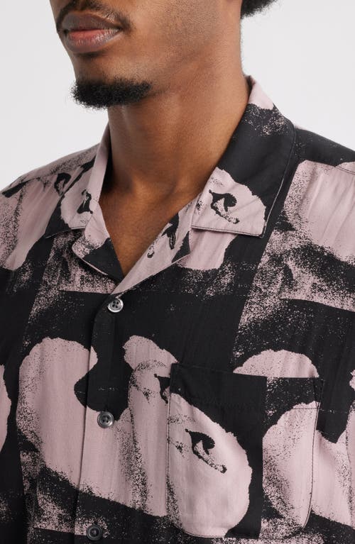 Obey Ambre Abstract Print Camp Shirt In Black