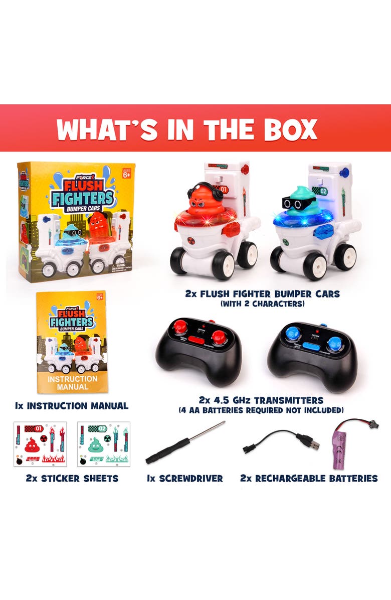 Force1 Flush Fighters Bumper Cars 2pk, Alternate, color, White, Pink, Blue