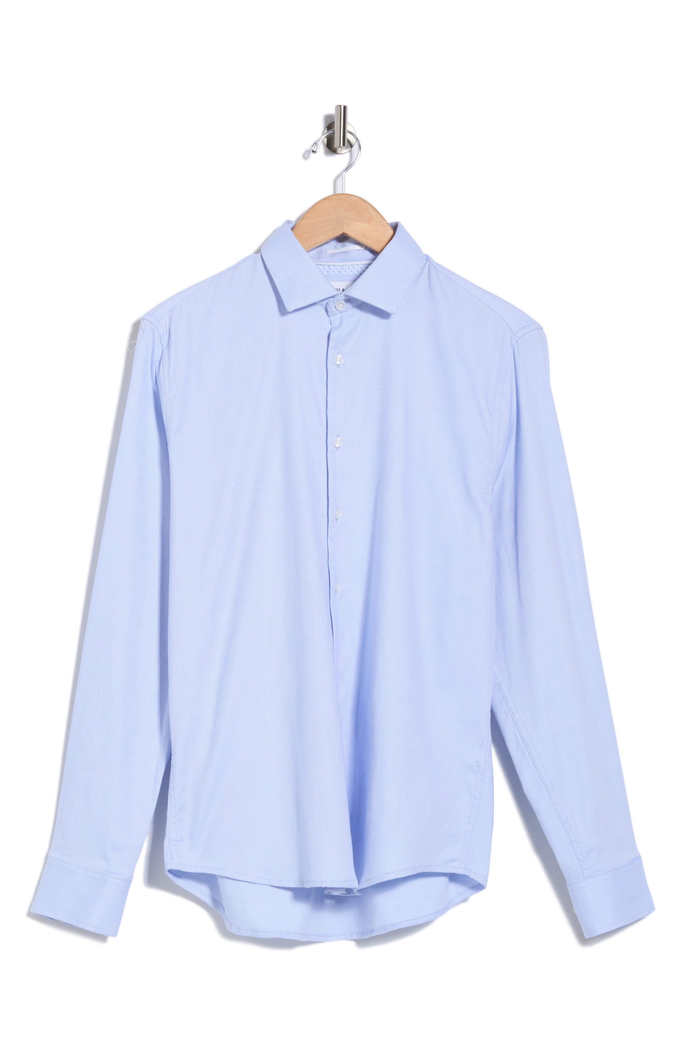 Solid Stretch Twill Button-Up Shirt